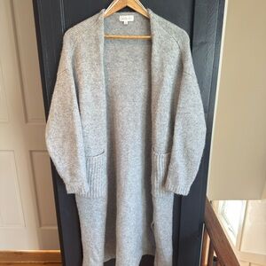 Grey Open Front Women's Sweater